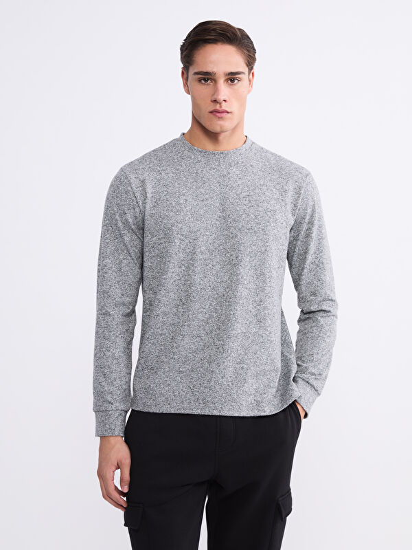 LCWAIKIKI Classic Bisiklet Yaka Erkek Sweatshirt