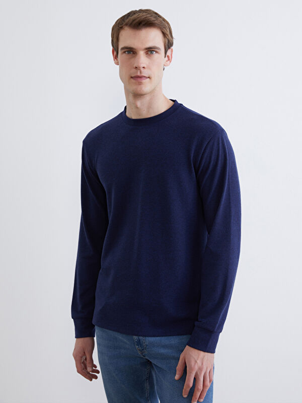 LCWAIKIKI Classic Bisiklet Yaka Erkek Sweatshirt