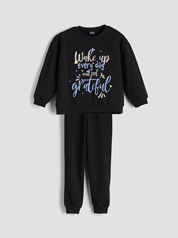 LCW ECO Bisiklet Yaka Kız Çocuk Pijama Takım
