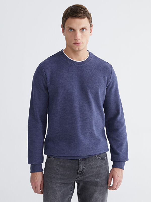 LCWAIKIKI Classic Bisiklet Yaka Erkek Sweatshirt