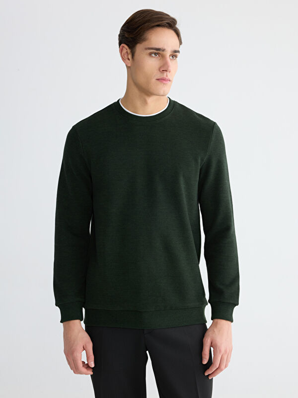 LCWAIKIKI Classic Bisiklet Yaka Erkek Sweatshirt