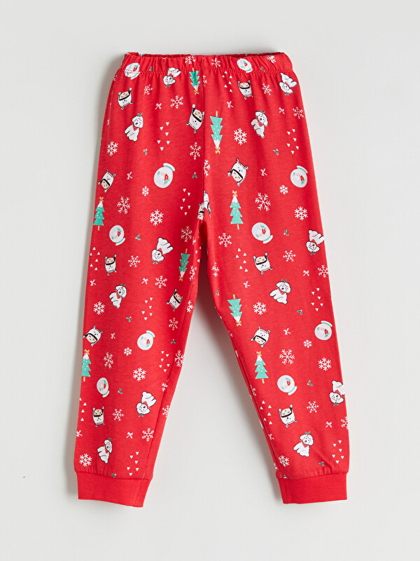 LCW Kids Beli Lastikli Yılbaşı Temalı Kız Çocuk Pijama Altı