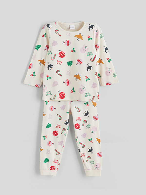LCW Kids Ensemble de Pyjama Thématique du Nouvel An pour Filles