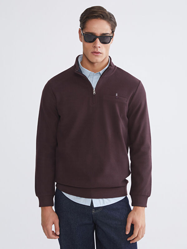 LC WAIKIKI Fermuarlı Dik Yaka Erkek Sweatshirt