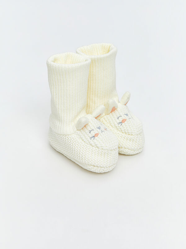 Tavşan Figürlü Kız Bebek Çoraplı Ev Ayakkabısı - Görsel 2