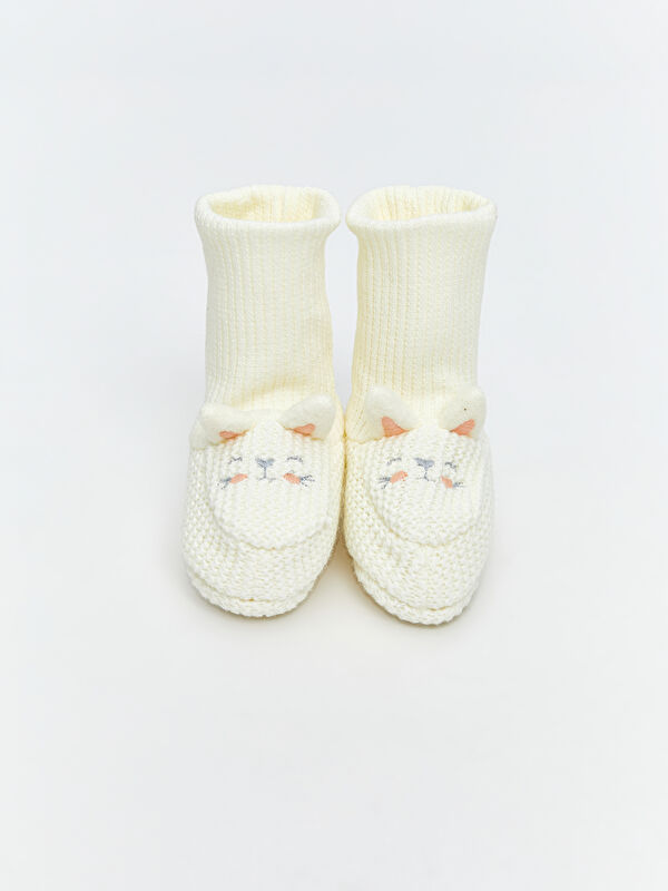Tavşan Figürlü Kız Bebek Çoraplı Ev Ayakkabısı - Görsel 4