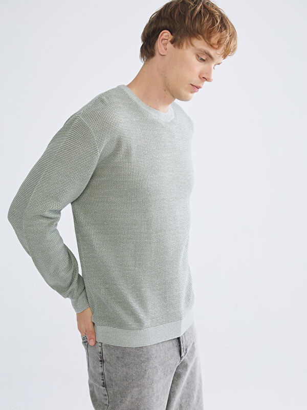 XSIDE Rundhalsausschnitt Langarm Herren Strickpullover