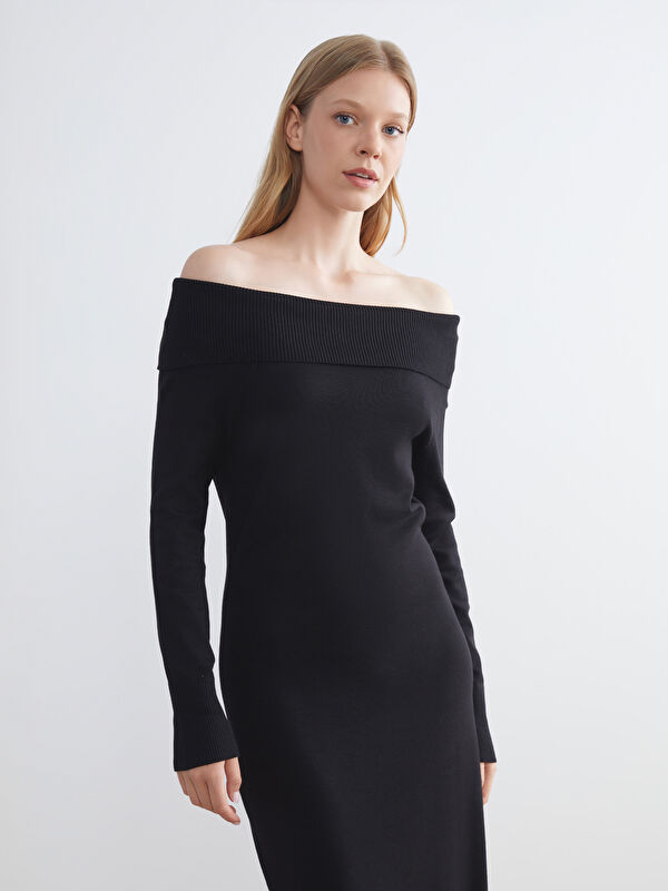 LCWAIKIKI Classic Schulterfreies Strickkleid
