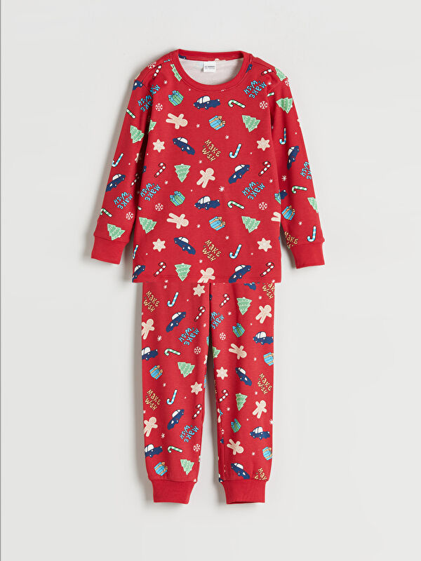 LCW Kids Crew Neck New Year Themed Boys' Pyjama Set