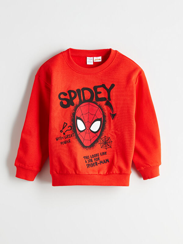 LCW Kids Spider-Man Baskılı Erkek Çocuk Sweatshirt