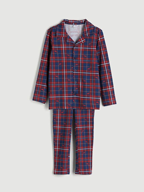 LCW Kids Collared Neck Boys' Pyjama Set