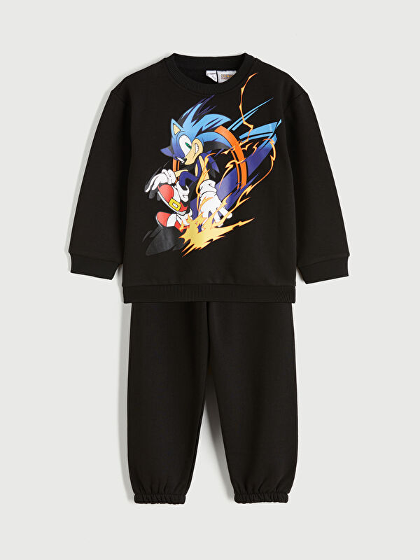 LCW Kids Sonic Baskılı Erkek Çocuk Sweatshirt ve Pantolon Takım 2'li
