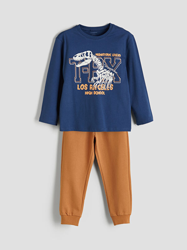 LCW Kids Baskılı Erkek Çocuk Sweatshirt ve Eşofman Alt 2'li