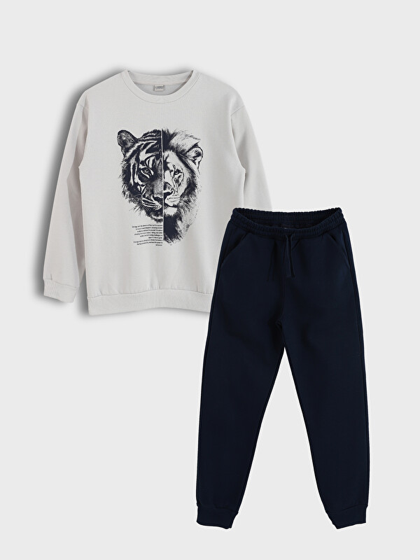 LCW Kids Printed Boys Sweatshirt and Sweatpants 2 Pack