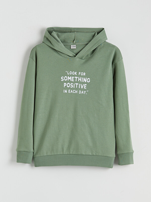 LCW ECO Kapüşonlu Erkek Çocuk Sweatshirt