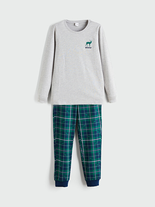 LCW Kids Crew Neck Baby Boys' Pyjamas Set