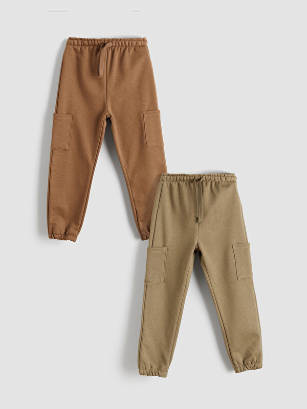 LCW Kids Beli Lastikli Basic Erkek Çocuk Jogger Eşofman Altı 2'li