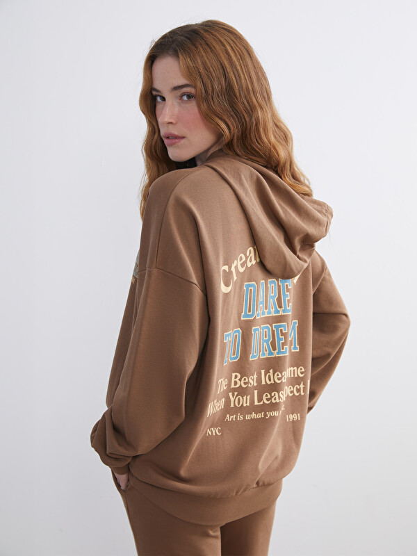 XSIDE Sweatshirt à capuche surdimensionné imprimé pour Femmes