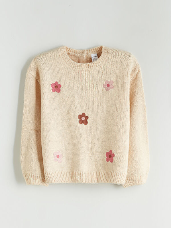 LCW Kids Pull-over Floral pour Filles à Col Rond en Tricot