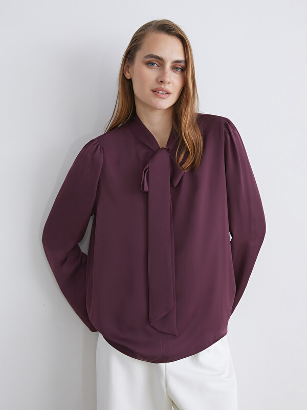 LCWAIKIKI Classic Tie Neck Satin Blouse