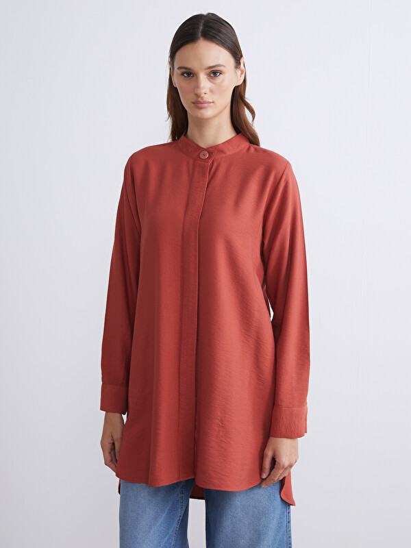 LCWAIKIKI Classic Tunique Chemise Col Mao pour Femmes