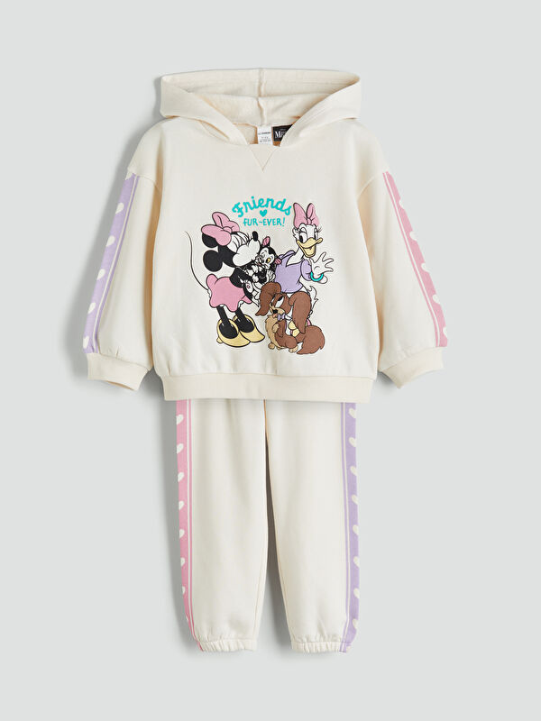 LCW Kids Minnie Mouse Lisanslı Kız Çocuk Sweatshirt ve Eşofman Altı