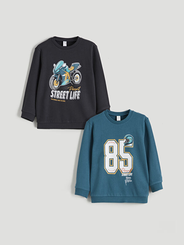 LCW Kids Crew Neck Boys' Sweatshirt 2 Pack