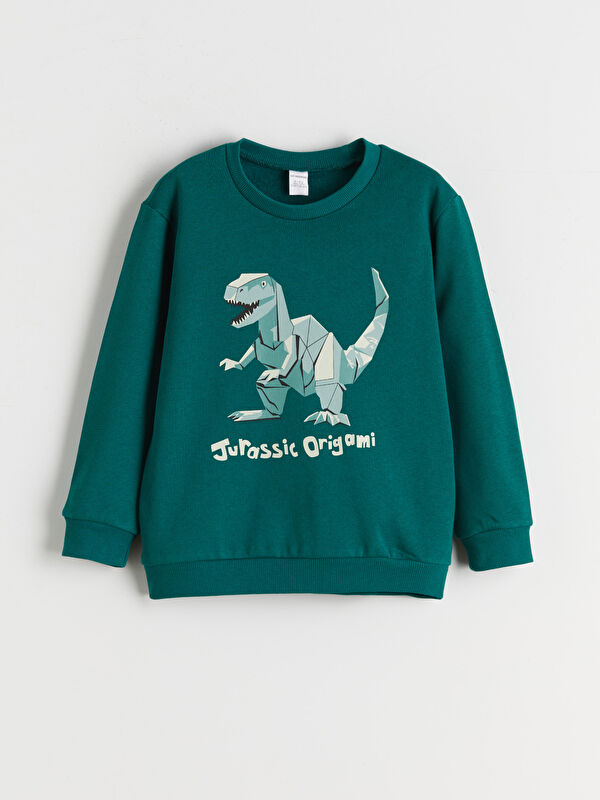 LCW Kids Dinozor Baskılı Erkek Çocuk Sweatshirt 2'li - W5EA73Z1