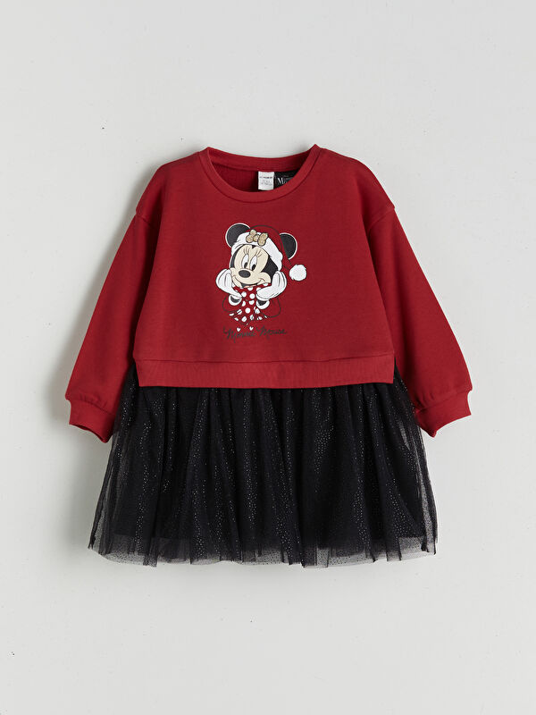 LCW Kids Mickey Mouse Lisanslı Kız Çocuk Tüllü Elbise