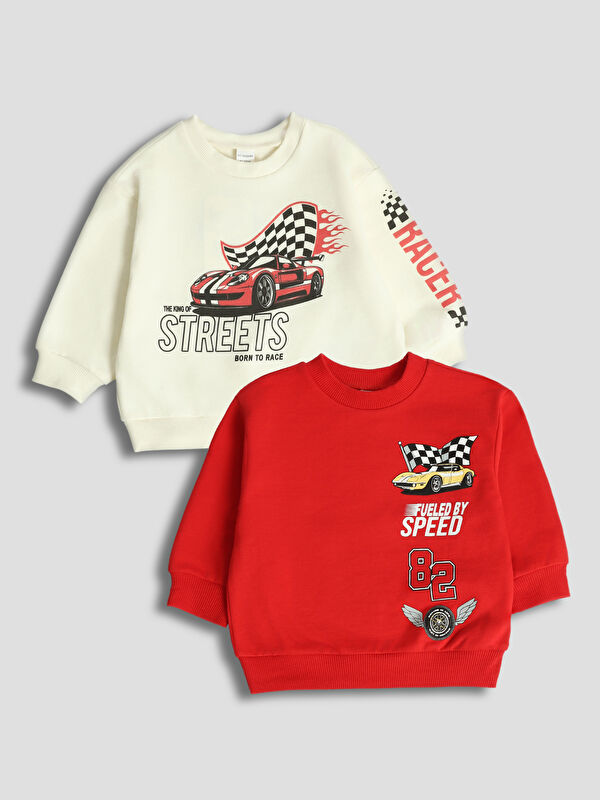 LCW Kids Sweat-shirt Imprimé Bébé Garçon Lot de 2