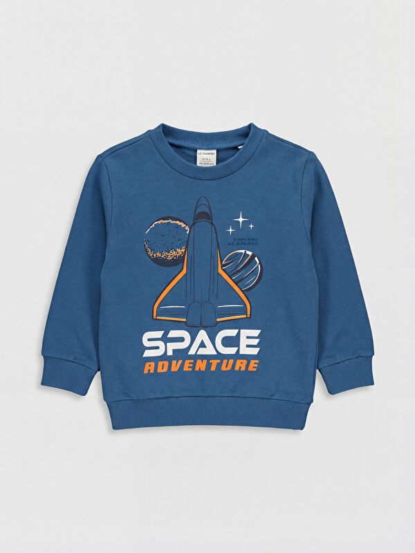 LCW baby Sweat-shirt Épais Imprimé pour Garçons à Col Rond