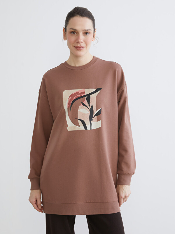 LCW EVERYDAY Baskılı Oversize Kadın Sweatshirt Tunik