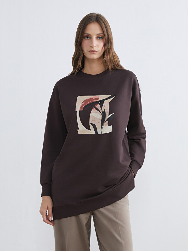 LCW EVERYDAY Baskılı Oversize Kadın Sweatshirt Tunik