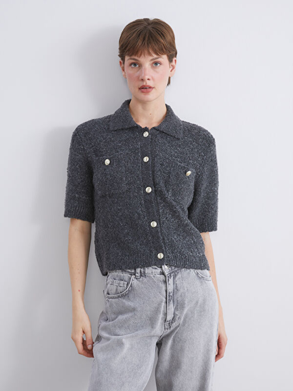 LCW Comfort Collared Neck Women's Knitwear Cardigan