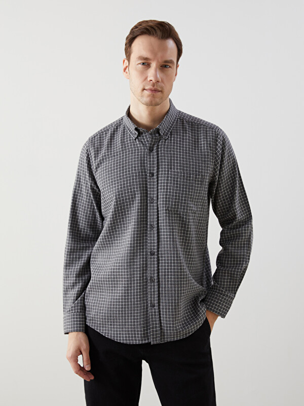 LCWAIKIKI Classic Regular Fit Uzun Kollu Ekose Erkek Gömlek