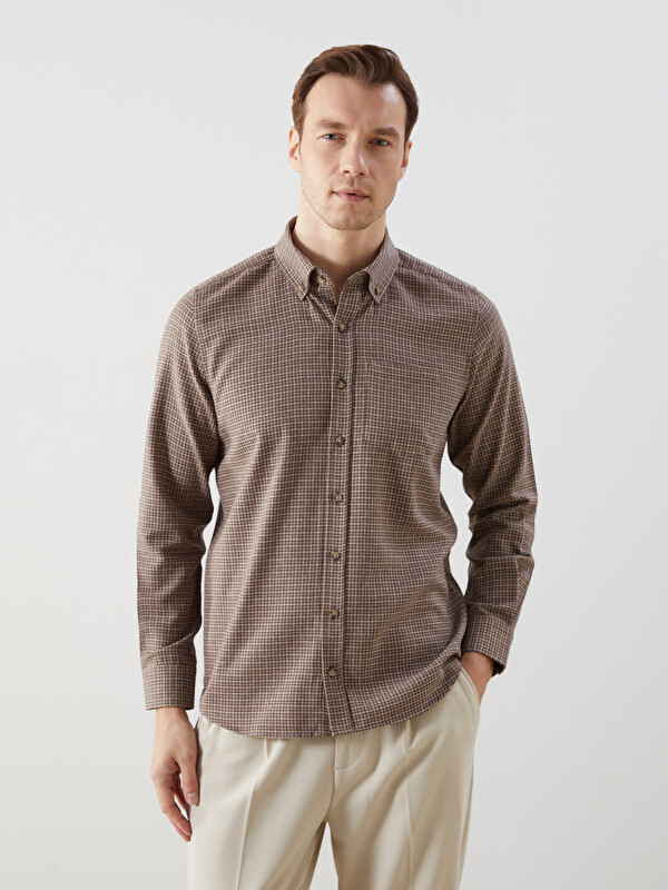 LCWAIKIKI Classic Regular Fit Uzun Kollu Ekose Erkek Gömlek