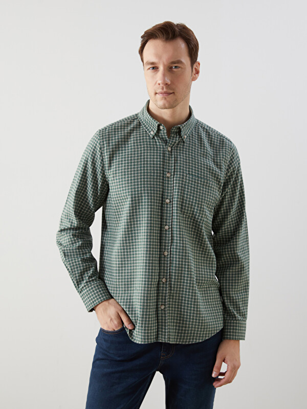 LCWAIKIKI Classic Regular Fit Uzun Kollu Ekose Erkek Gömlek