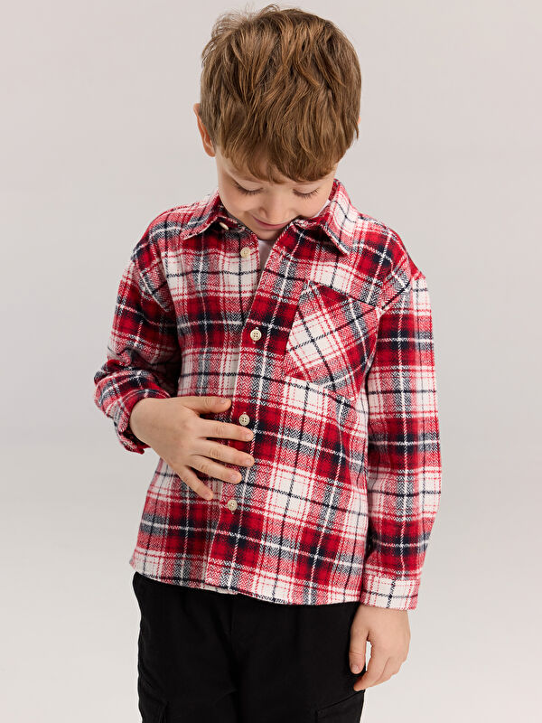 LCW Kids Ekose Uzun Kollu Erkek Çocuk Gömlek