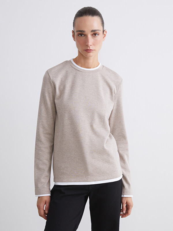 LCW ECO Bisiklet Yaka Kadın Sweatshirt