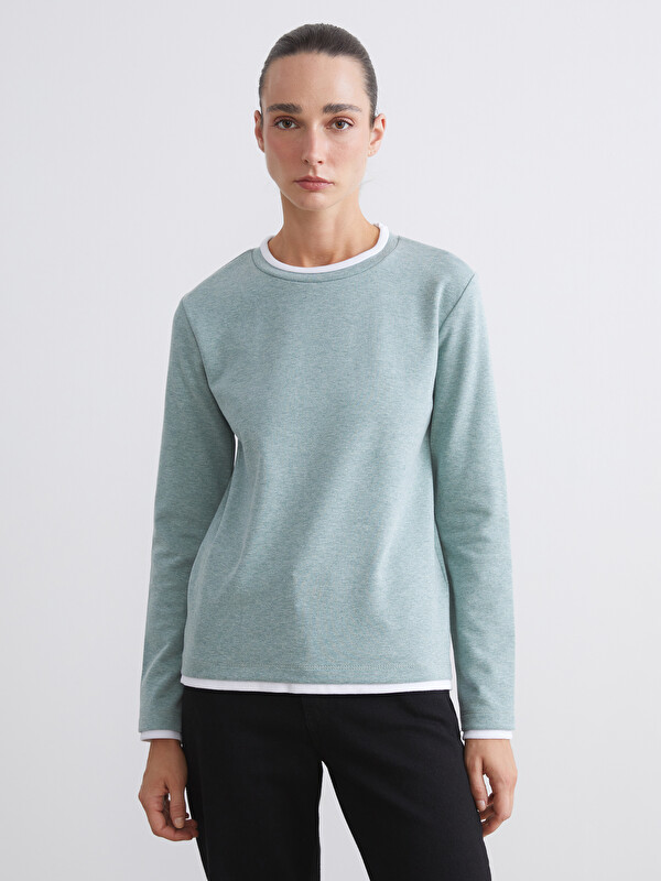 LCW ECO Bisiklet Yaka Kadın Sweatshirt