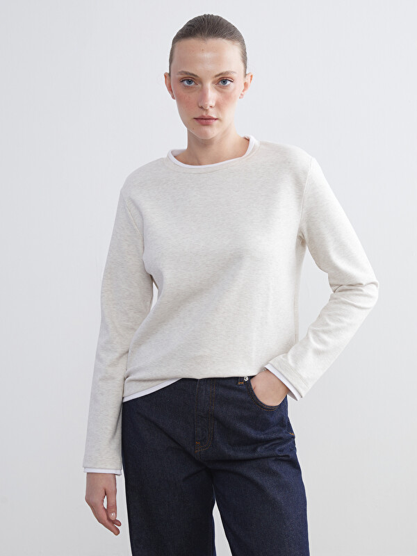 LCW ECO Bisiklet Yaka Kadın Sweatshirt