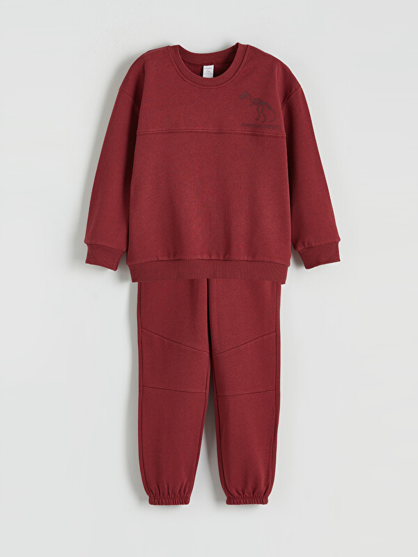 LCW Kids Dinosaur Printed Boys' Sweatshirt and Sweatpants