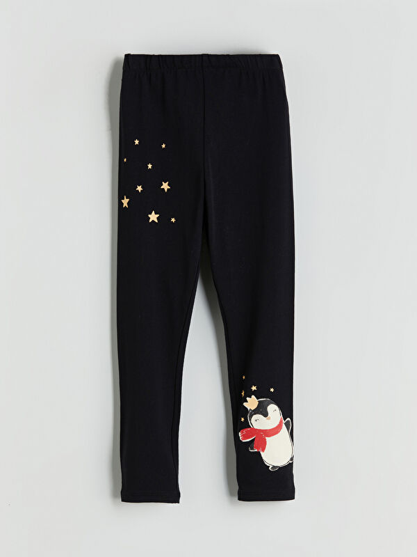 LCW Kids Elasticated Waist Printed Girls' Leggings