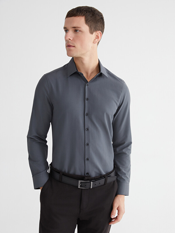 LCW BUSINESS Slim Fit Uzun Kollu Poplin Erkek Gömlek