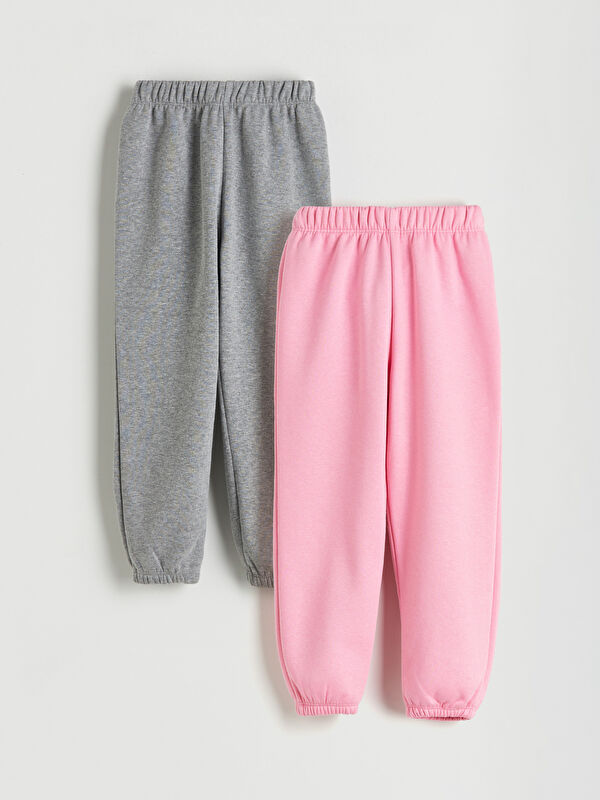 LCW Kids Elastic Waist Girl Jogger Sweatpants Set of 2