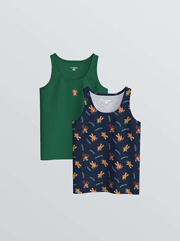 LCW Kids Crew Neck Christmas Themed Boys Vest 2 Pack