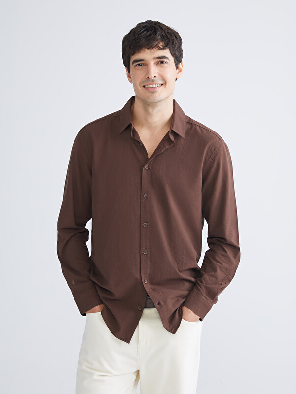 LCW ECO Slim Fit Uzun Kollu Erkek Gömlek