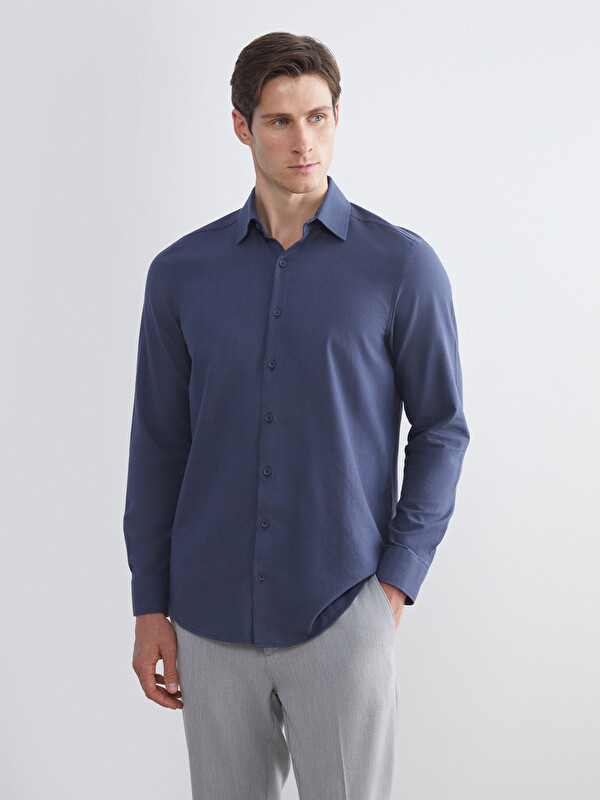 LCW ECO Slim Fit Uzun Kollu Erkek Gömlek