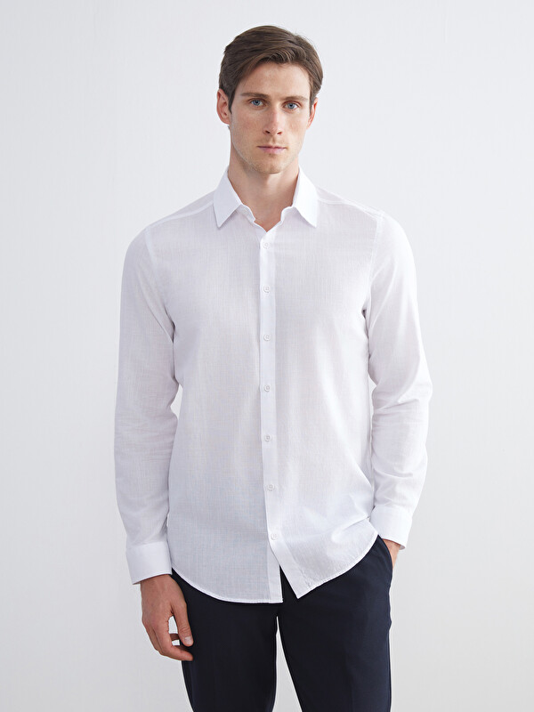 LCW ECO Slim Fit Uzun Kollu Erkek Gömlek
