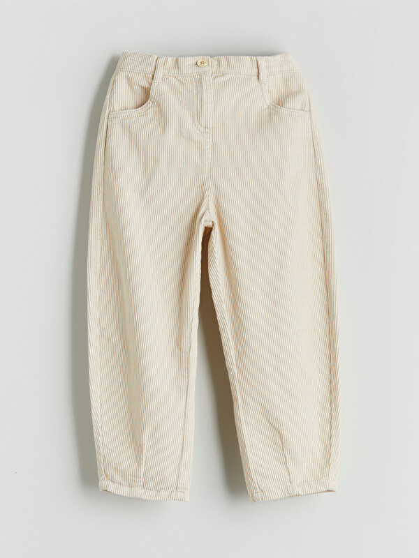 LCW Kids Elastic Waist Velvet Girls' Trousers